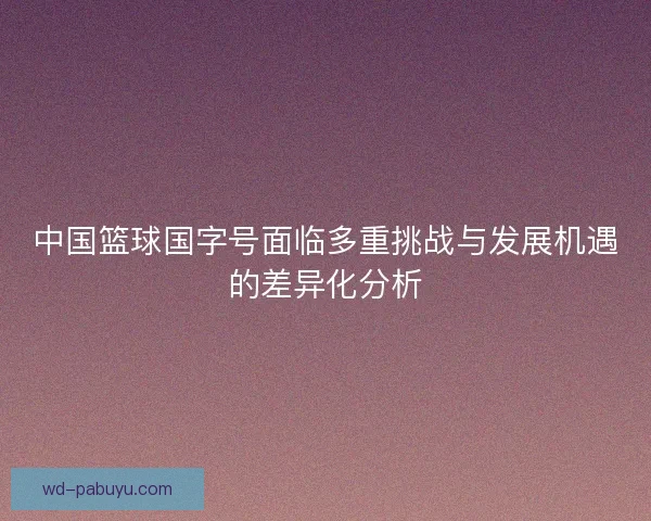 中国篮球国字号面临多重挑战与发展机遇的差异化分析